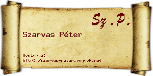 Szarvas Péter névjegykártya