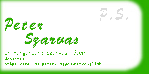 peter szarvas business card